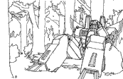 coloriage transformers Optimus Prime dans la foret